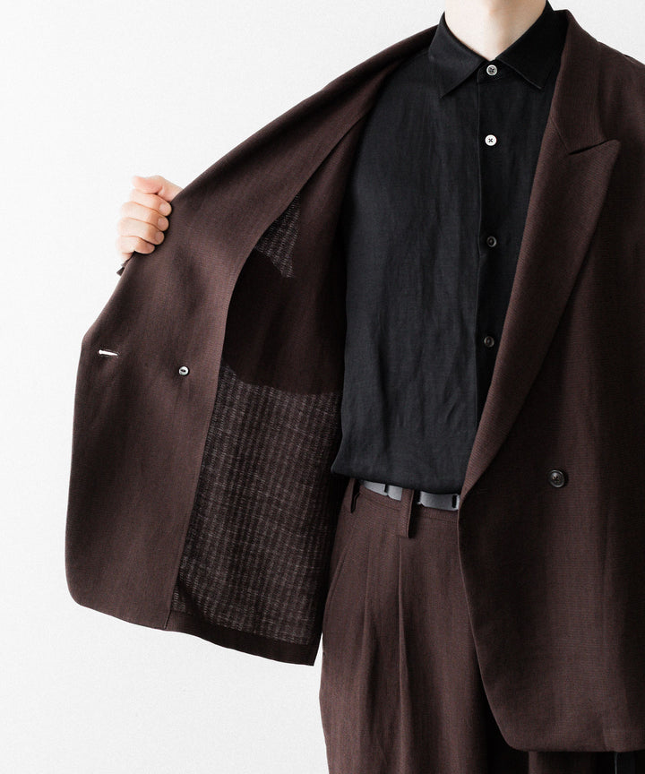 UJOH - ウジョーのPEAKED LAPEL COLLAR SHIRT JKTのCHOCOLATE公式通販サイトsession福岡セレクトショップ