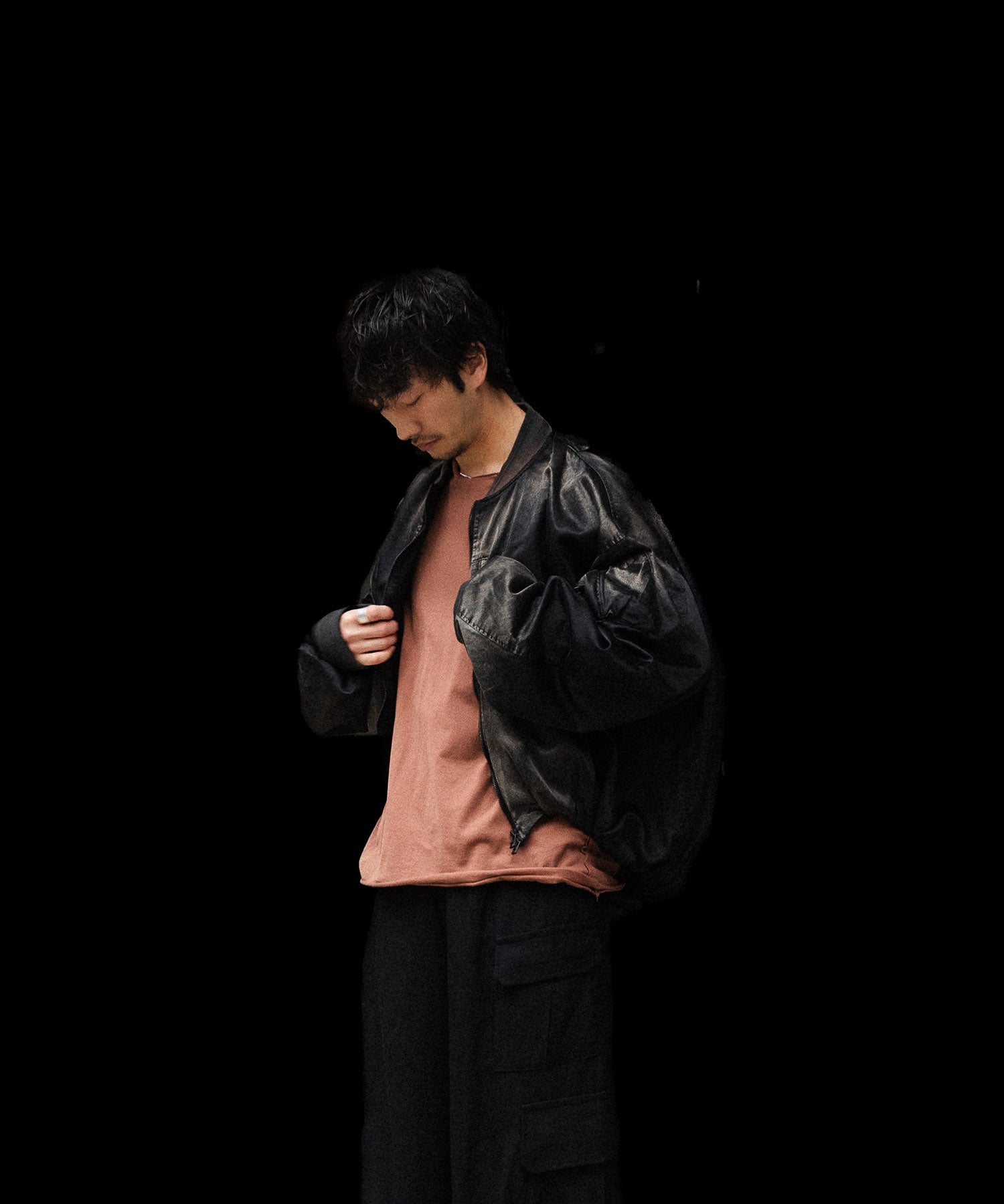 SUBLATIONS / サブレーションズ】RUSTY SATIN BALLOON MA-1 - BLACK