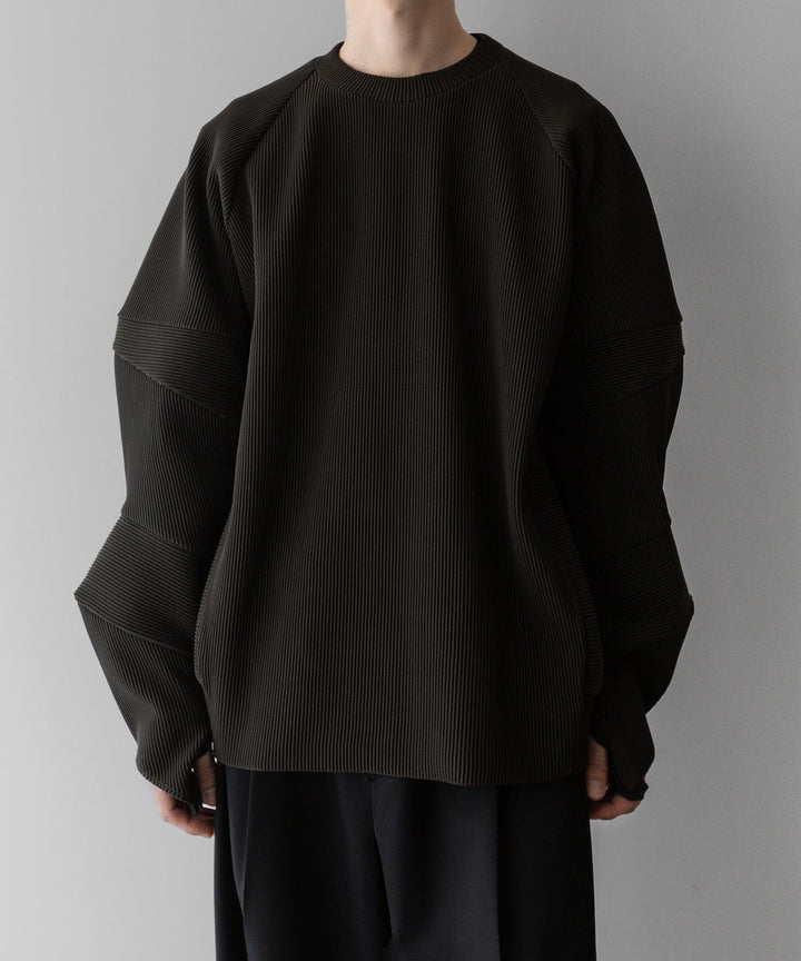 【stein】ssstein シュタインのGRADATION PLEATS COMBINATION SLEEVES LSのMILITARY KHAKI　 公式通販サイトsession福岡セレクトショップ