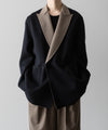 【ssstein】REVERSIBLE PEAK LAPEL JACKET - NAVY × GREY KHAKI