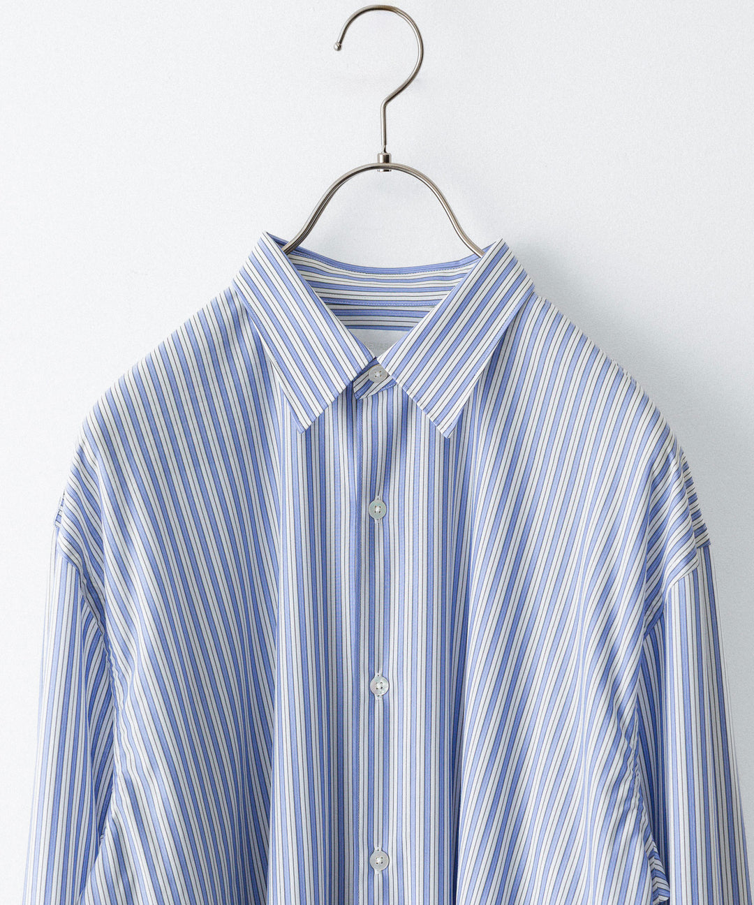 KANEMASA PHIL. カネマサフィルの46G STRIPE MODEST SHIRTのSAX BLACK公式通販session福岡セレクトショップ