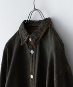 画像をギャラリービューアに読み込む, 【CODA】BLACK BROWN WASH DENIM SHIRT JACKET - BLACK BROWN
