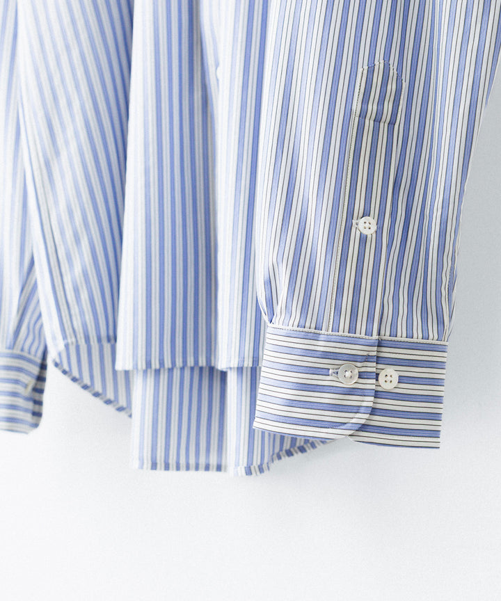 KANEMASA PHIL. カネマサフィルの46G STRIPE MODEST SHIRTのSAX BLACK公式通販session福岡セレクトショップ