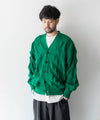 【stein】BUMPY PATTERNED KNIT CARDIGAN - GREEN