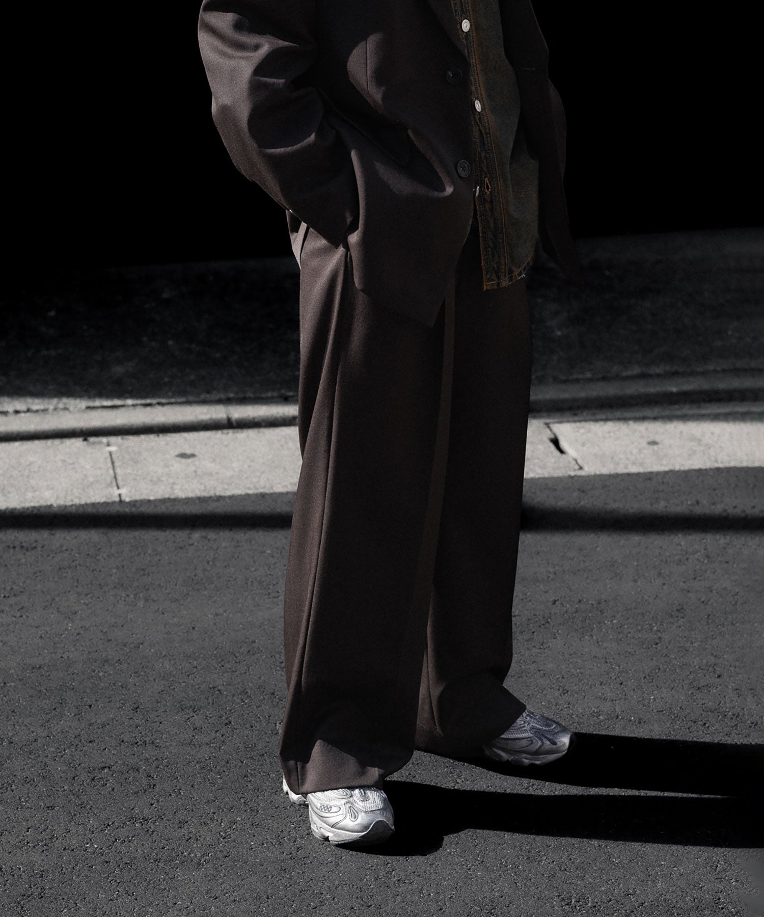 ssstein / シュタイン】LONG WIDE TROUSERS (2/60 WOOL GABARDINE