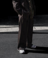【ssstein】 LONG WIDE TROUSERS (2/60 WOOL GABARDINE) - MILITARY KHAKI