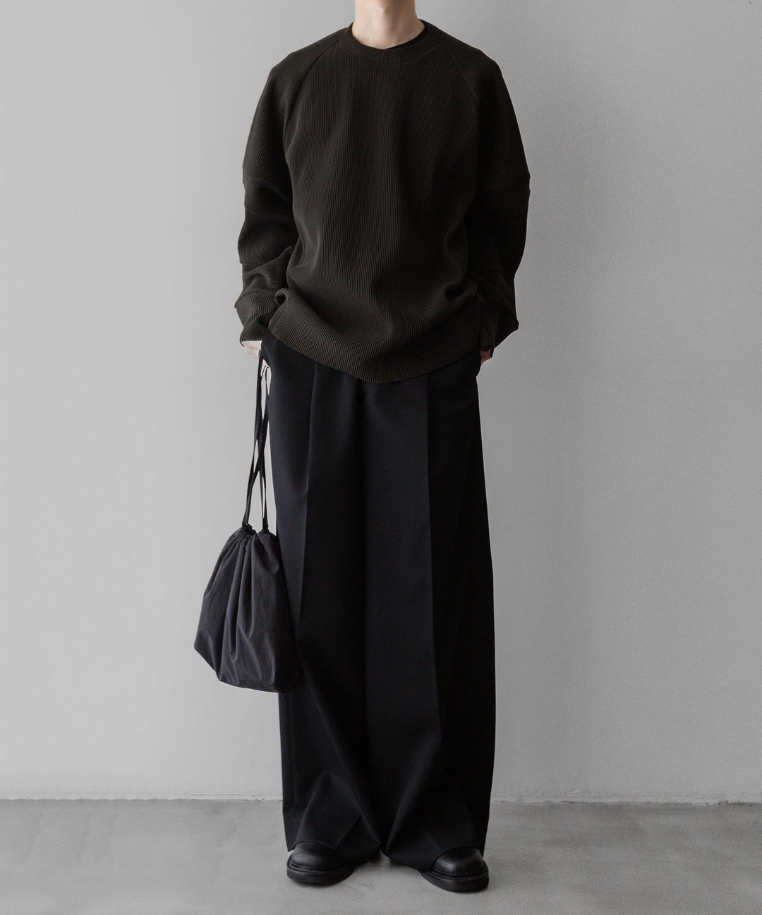 【stein】ssstein シュタインのGRADATION PLEATS COMBINATION SLEEVES LSのMILITARY KHAKI　 公式通販サイトsession福岡セレクトショップ