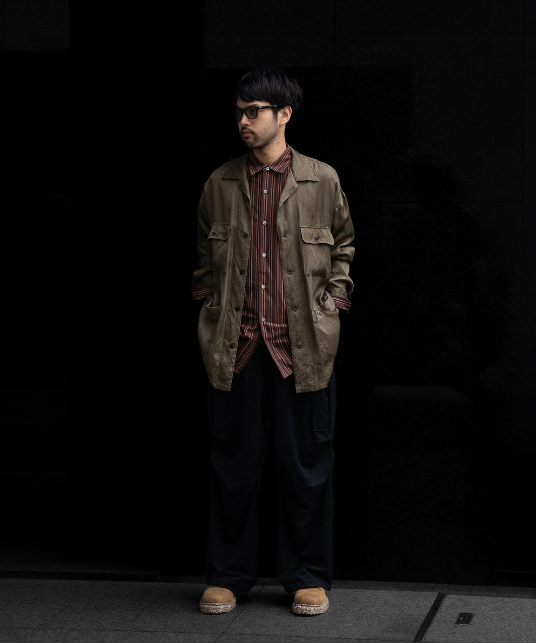 KANEMASA PHIL.-カネマサフィル46G MODEST STRIPE SHIRTのBROWN公式通販サイトsession福岡セレクトショップ