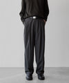 【ssstein】WINDPROOF NYLON EASY WIDE TROUSERS - GREY KHAKI