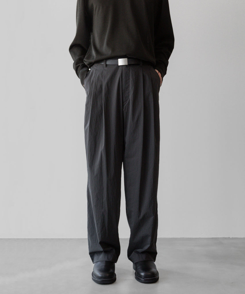 ssstein / シュタイン】WINDPROOF NYLON EASY WIDE TROUSERS - GREY