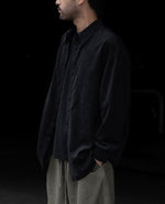 画像をギャラリービューアに読み込む, VEIN ヴェインのSYNTHETIC SUEDE LEATHER L/S SHIRT - BLACKの公式通販サイトsession福岡セレクトショップ
