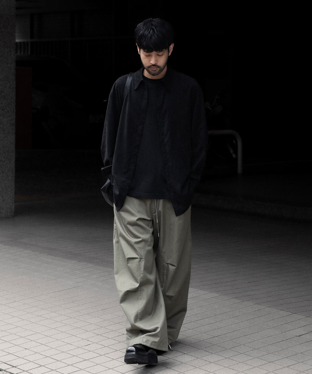 VEIN ヴェインのSYNTHETIC SUEDE LEATHER L/S SHIRT - BLACKの公式通販サイトsession福岡セレクトショップ