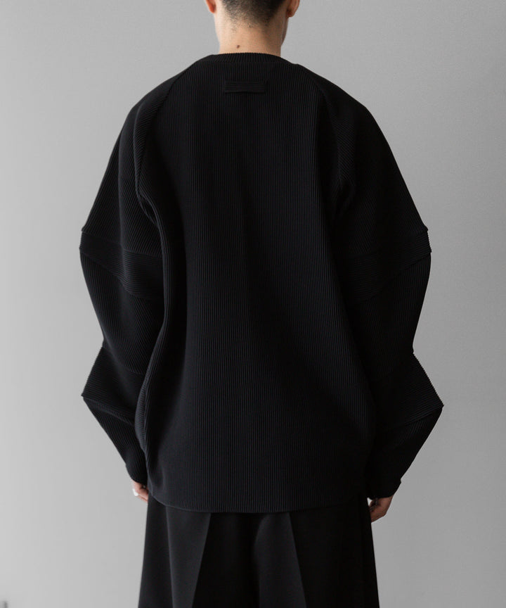 【stein】ssstein シュタインのGRADATION PLEATS COMBINATION SLEEVES LSのBLACK　 公式通販サイトsession福岡セレクトショップ