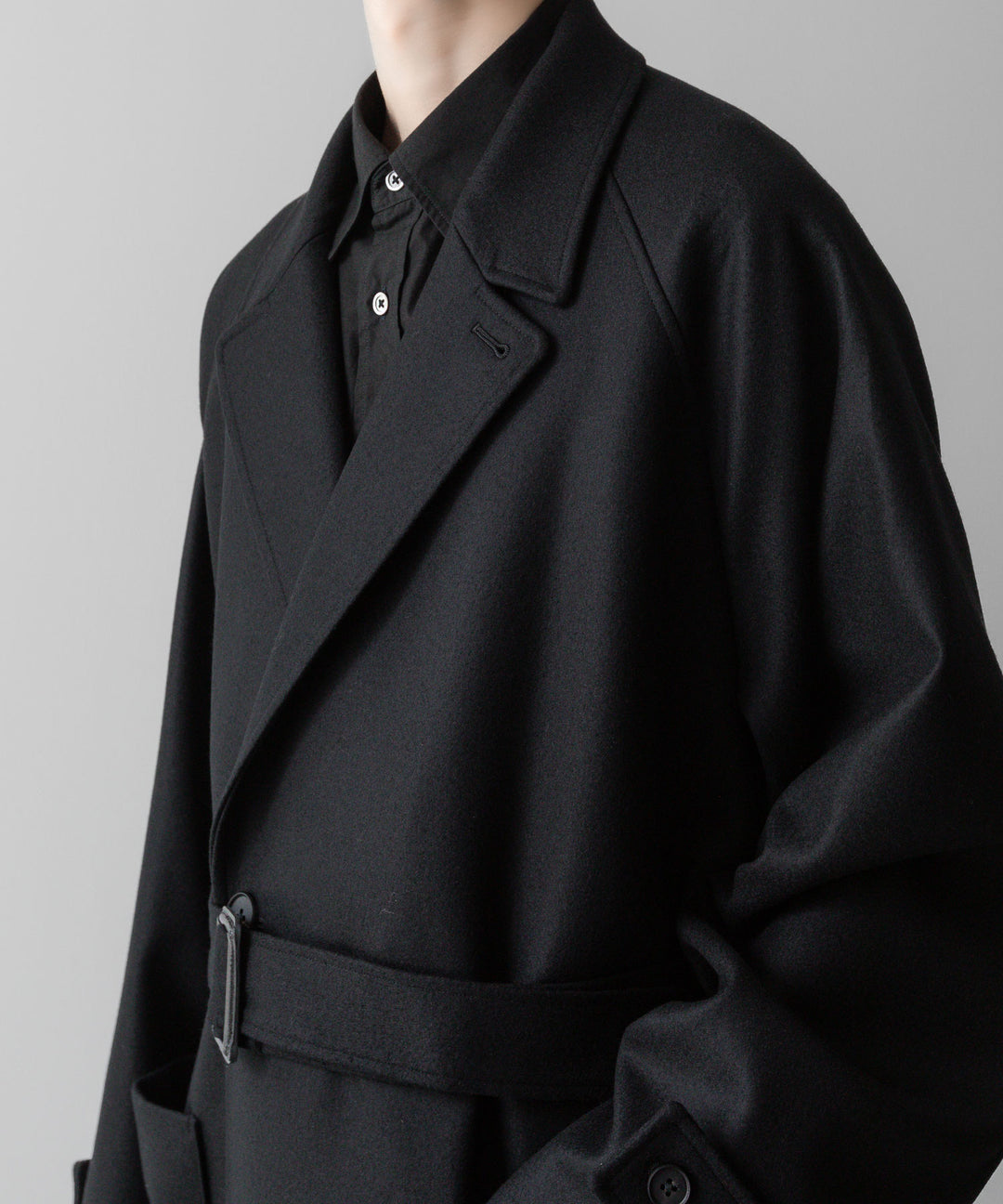 【ssstein】OVERSIZED POCKET COAT - BLACK