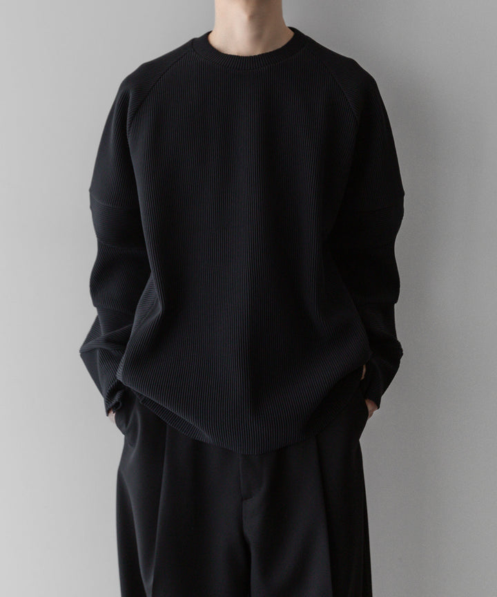 【stein】ssstein シュタインのGRADATION PLEATS COMBINATION SLEEVES LSのBLACK　 公式通販サイトsession福岡セレクトショップ
