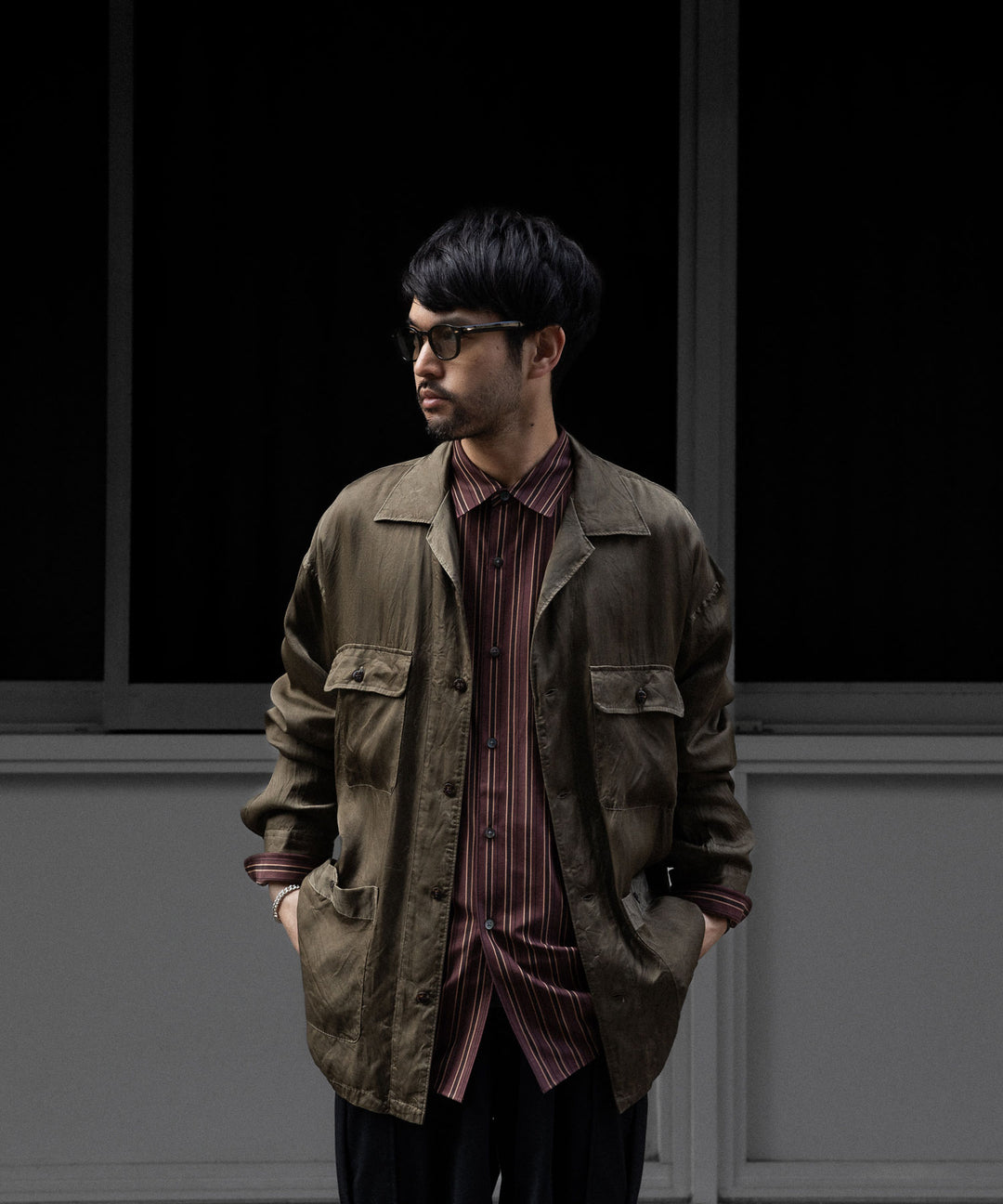 KANEMASA PHIL.-カネマサフィル46G MODEST STRIPE SHIRTのBROWN公式通販サイトsession福岡セレクトショップ