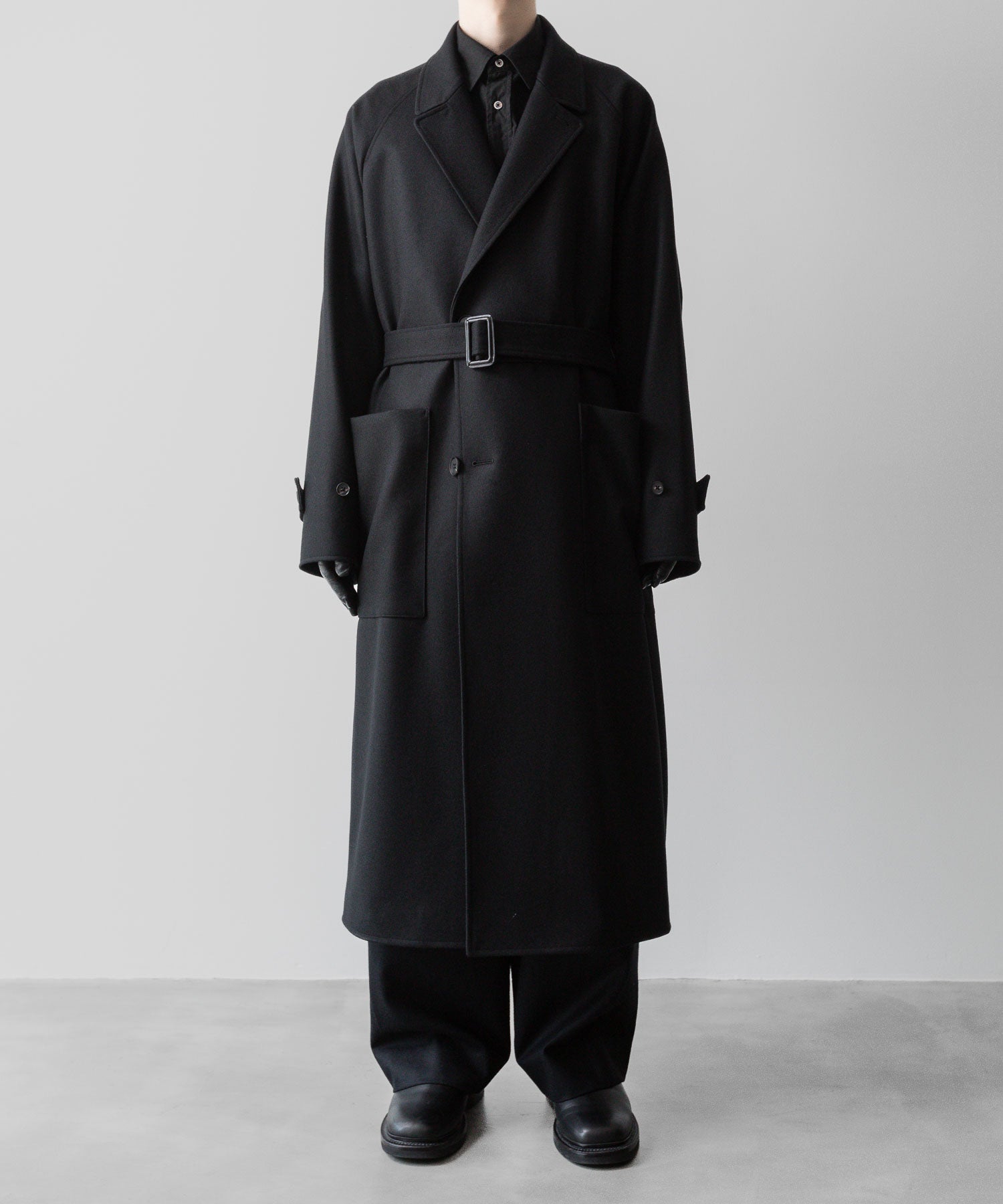 【ssstein】OVERSIZED POCKET COAT - BLACK