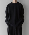 【stein】GRADATION PLEATS COMBINATION SLEEVES LS - BLACK