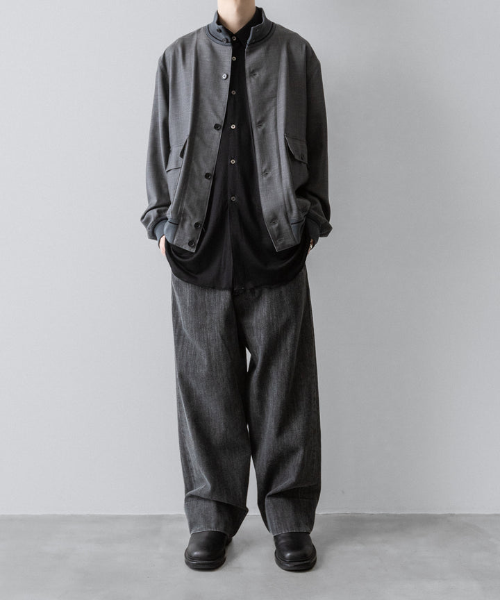 INTÉRIM インテリムEXTRA FINE MERINO WOOL JERSEY L/S REGULAR COLLAR SHIRTのBLACK 公式通販サイトsession福岡セレクトショップ