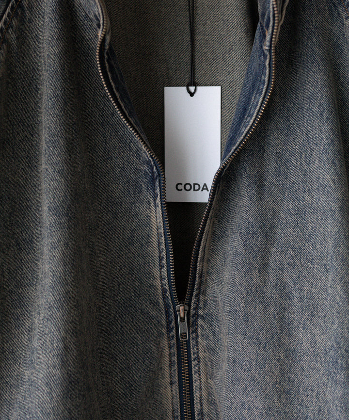 【CODA】GREY ACID WASH DENIM PRO SPORTS JACKET - GREY ACID WASH