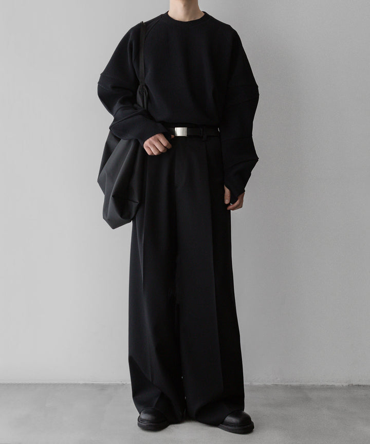 【stein】ssstein シュタインのGRADATION PLEATS COMBINATION SLEEVES LSのBLACK　 公式通販サイトsession福岡セレクトショップ