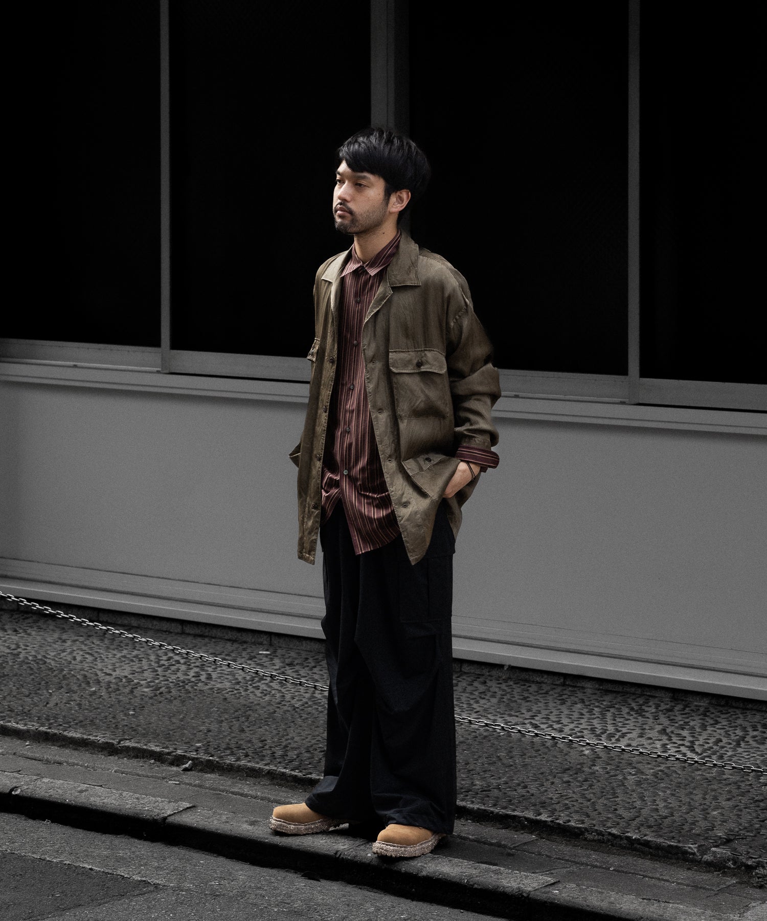 【KANEMASA PHIL.】46G OVER CARGO PANTS - BLACK