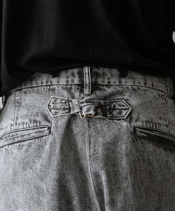【INTÉRIM】VINTAGE FADE LIGHT DENIM MIL BAGGY TROUSER - LIGHT BLACK