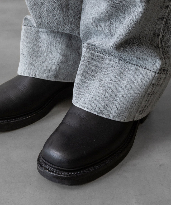 【INTÉRIM】VINTAGE FADE LIGHT DENIM MIL BAGGY TROUSER - LIGHT BLACK