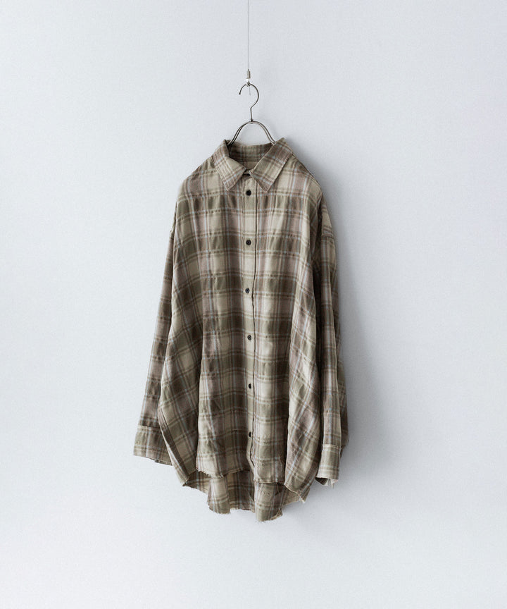 CODA コーダ YELLOW BROWN CHECKED WASHED THRASHED STRUCTURED SHIRTのYELLOW BROWN CHECK 公式通販サイトsession福岡セレクトショップ