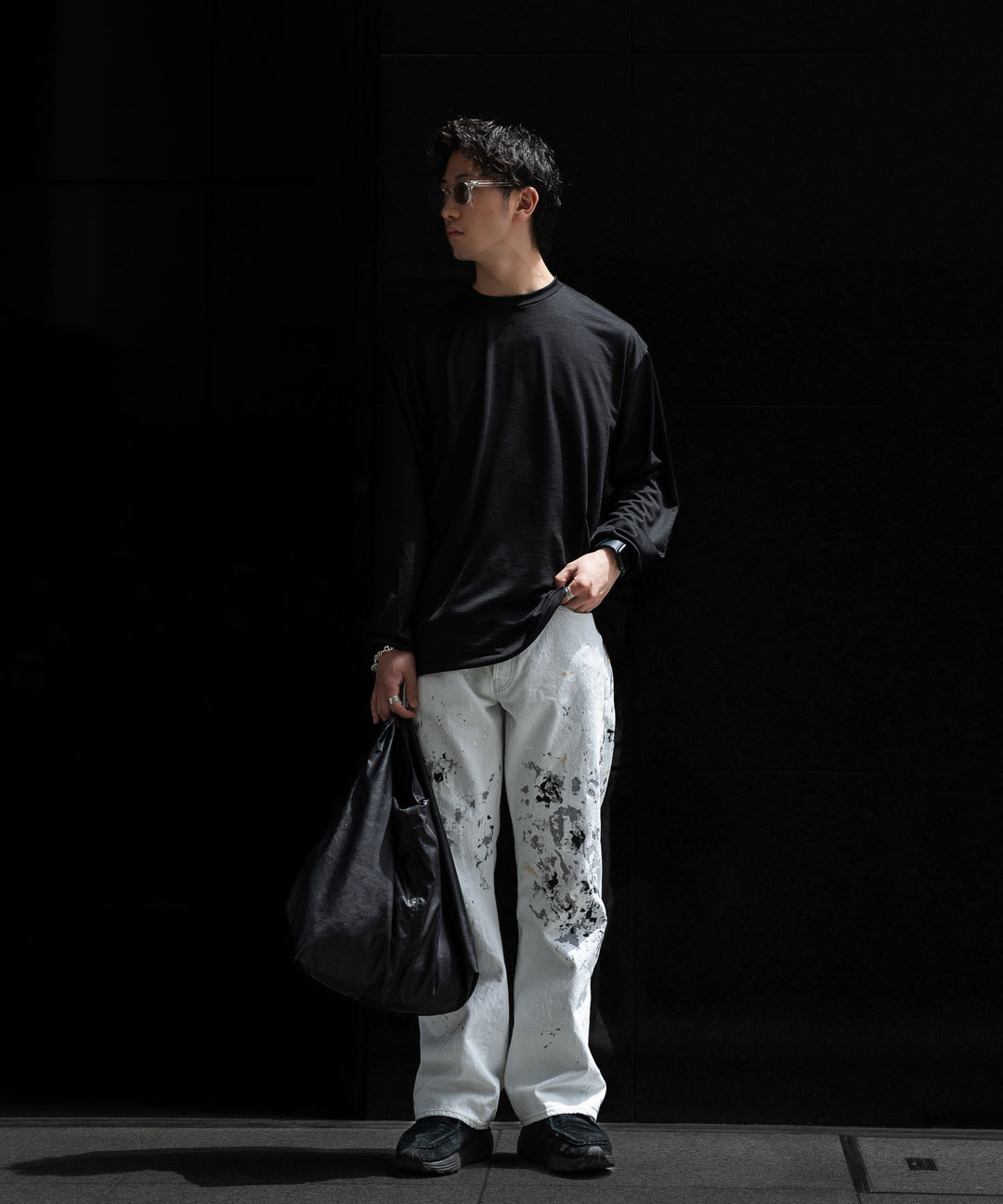 INTÉRIM - インテリムのEXTRA FINE MERINO WOOL L/S TEEのBLACK公式通販サイトsession福岡セレクトショップ