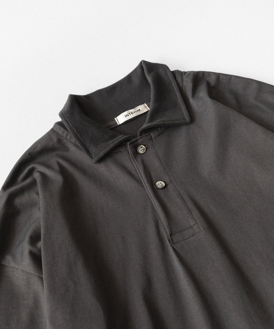 INTÉRIM インテリム HYPER BIG HIGH GAUGE SUVIN JERSEY POLO SHIRTのSMOKE BLACK 公式通販サイトsession福岡セレクトショップ