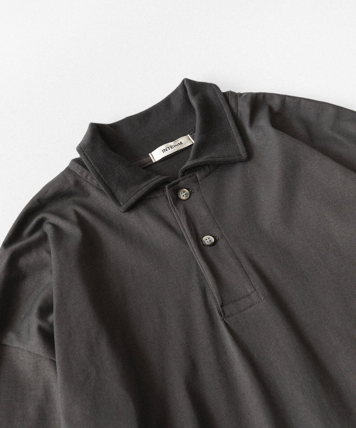 INTÉRIM インテリム HYPER BIG HIGH GAUGE SUVIN JERSEY POLO SHIRTのSMOKE BLACK 公式通販サイトsession福岡セレクトショップ