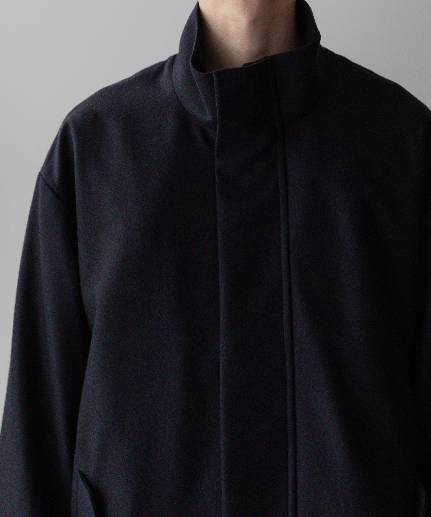 stein / シュタイン】MELTON STAND COLLAR ZIP SHORT JACKET - DARK