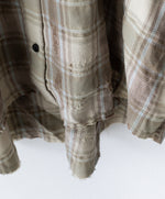 画像をギャラリービューアに読み込む, 【CODA】YELLOW BROWN CHECKED WASHED THRASHED STRUCTURED SHIRT - YELLOW BROWN CHECK
