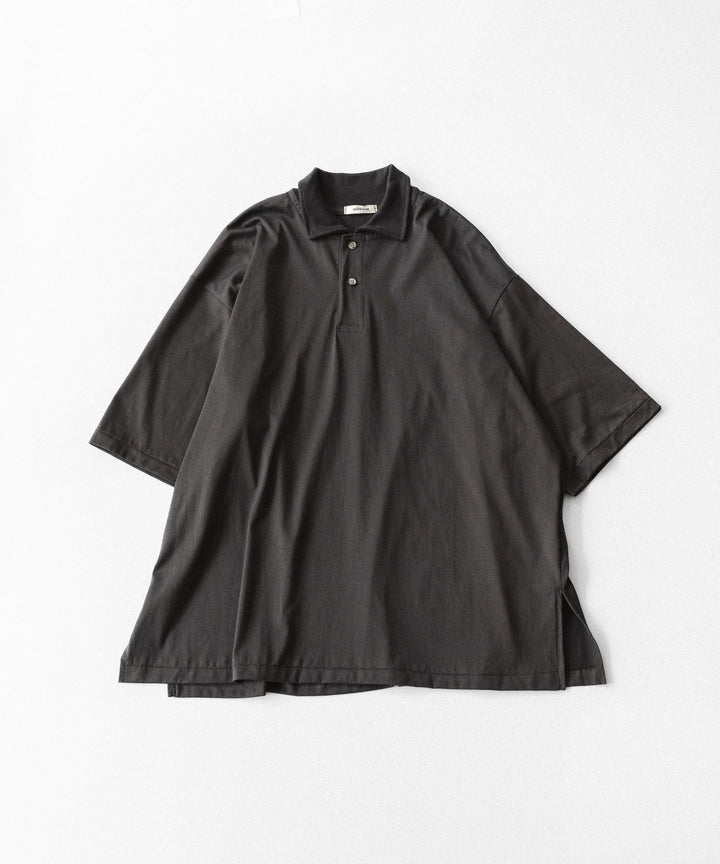 INTÉRIM インテリム HYPER BIG HIGH GAUGE SUVIN JERSEY POLO SHIRTのSMOKE BLACK 公式通販サイトsession福岡セレクトショップ