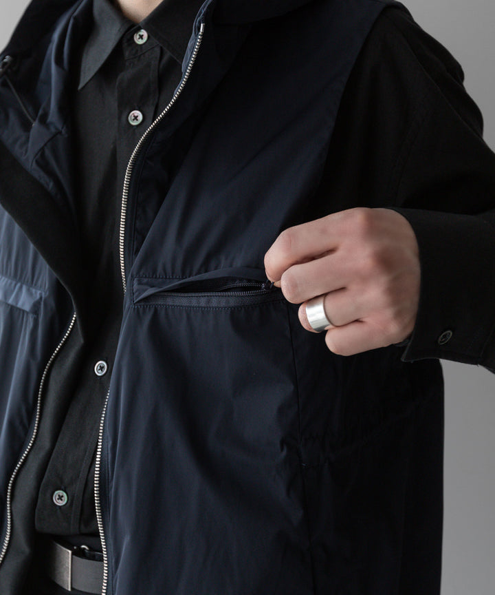 【stein】ssstein シュタインのNYLON TAFTA HOODED VESTのDARK NAVY　 公式通販サイトsession福岡セレクトショップ