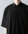 【INTÉRIM】    HYPER BIG EXTRA FINE MERINO WOOL JERSEY POLO SHIRT - BLACK