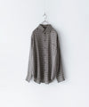 【CODA】GREY CHECK VISCOSE RAW EDGES SHIFT SHIRT - GREY CHECK