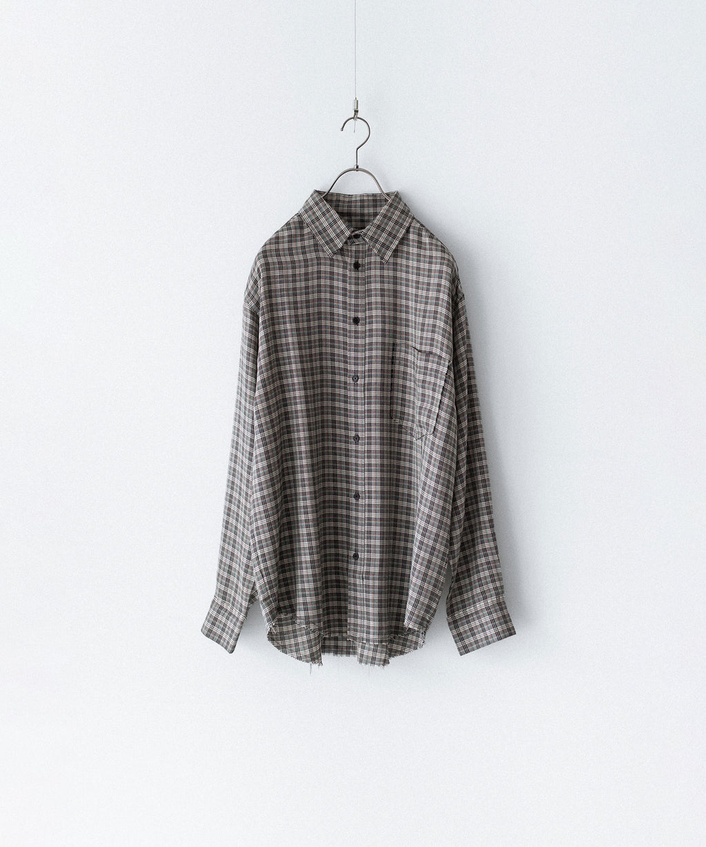 CODA コーダ GREY CHECK VISCOSE RAW EDGES SHIFT SHIRT - GREY CHECK 公式通販サイトsession福岡セレクトショップ
