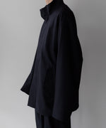 画像をギャラリービューアに読み込む, stein(シュタイン)の23AWコレクションMELTON STAND COLLAR ZIP SHORT JACKETのDARK NAVY
