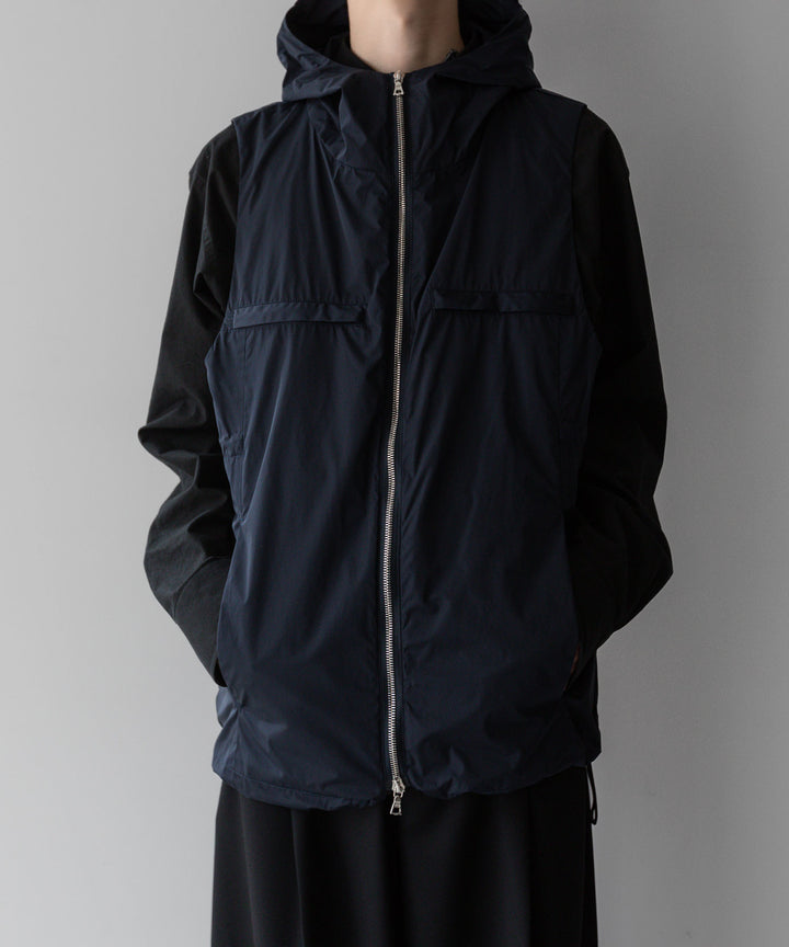 【stein】ssstein シュタインのNYLON TAFTA HOODED VESTのDARK NAVY　 公式通販サイトsession福岡セレクトショップ