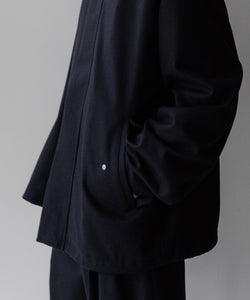 stein(シュタイン)の23AWコレクションMELTON STAND COLLAR ZIP SHORT JACKETのDARK NAVY