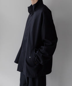 stein(シュタイン)の23AWコレクションMELTON STAND COLLAR ZIP SHORT JACKETのDARK NAVY