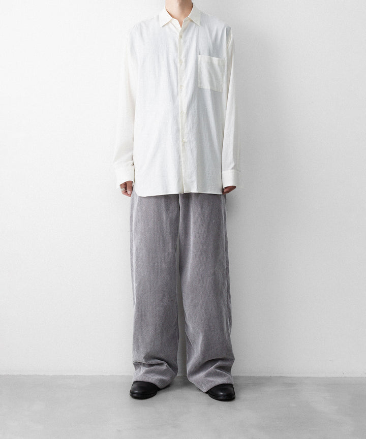 REVERBERATE リバーバレイトのFLOCKY CORDUROY PANTS - WIDEのGREY×WHITE 公式通販サイトsession福岡セレクトショップ