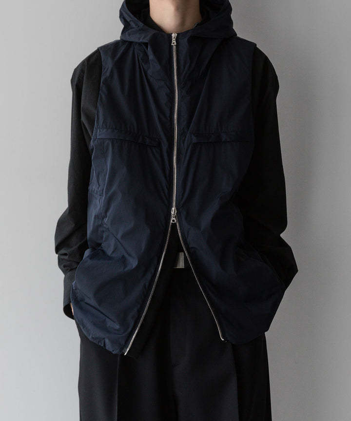 【stein】ssstein シュタインのNYLON TAFTA HOODED VESTのDARK NAVY　 公式通販サイトsession福岡セレクトショップ