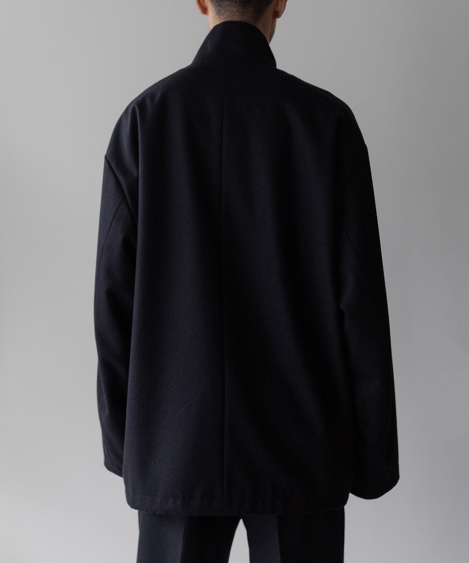 stein(シュタイン)の23AWコレクションMELTON STAND COLLAR ZIP SHORT JACKETのDARK NAVY