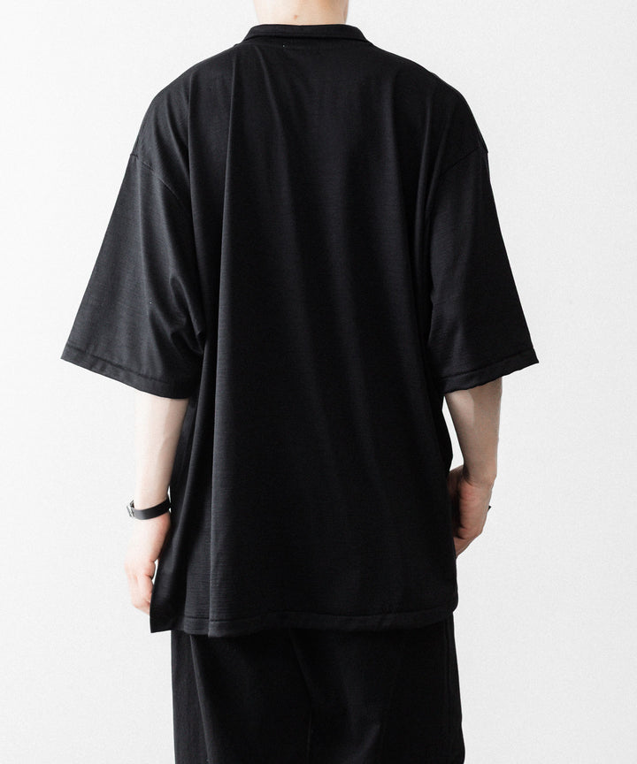 INTÉRIM - インテリムのEXTRA FINE MERINO WOOL JERSEY HYPER BIG SKIPPER SHIRTのBLACK公式通販サイトsession福岡セレクトショップ
