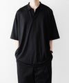 【INTÉRIM】 EXTRA FINE MERINO WOOL JERSEY HYPER BIG SKIPPER SHIRT - BLACK
