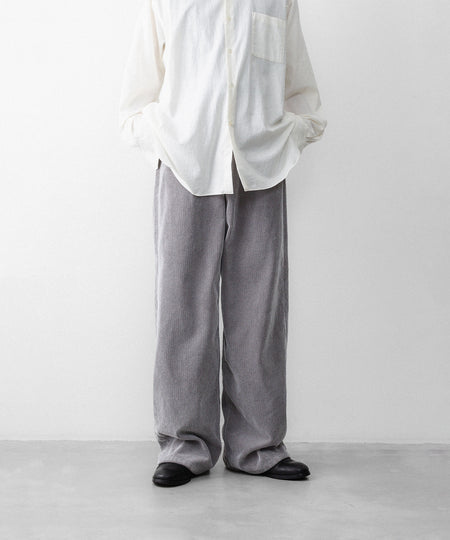 【REVERBERATE】FLOCKY CORDUROY PANTS - WIDE - GREY×WHITE