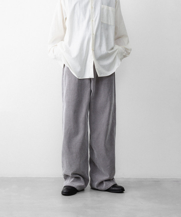 REVERBERATE リバーバレイトのFLOCKY CORDUROY PANTS - WIDEのGREY×WHITE 公式通販サイトsession福岡セレクトショップ